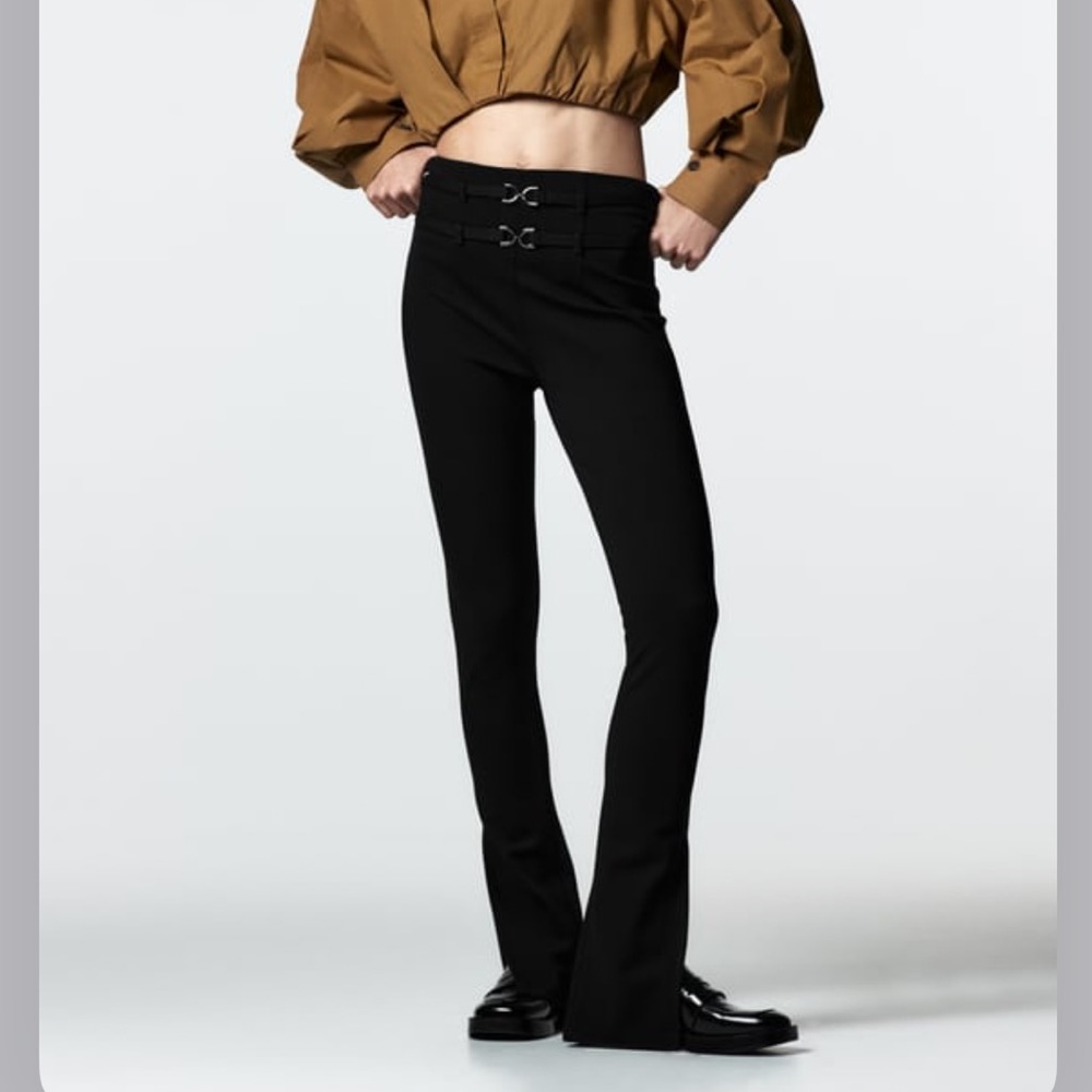 Zara High Waist Stretch Pants sz L